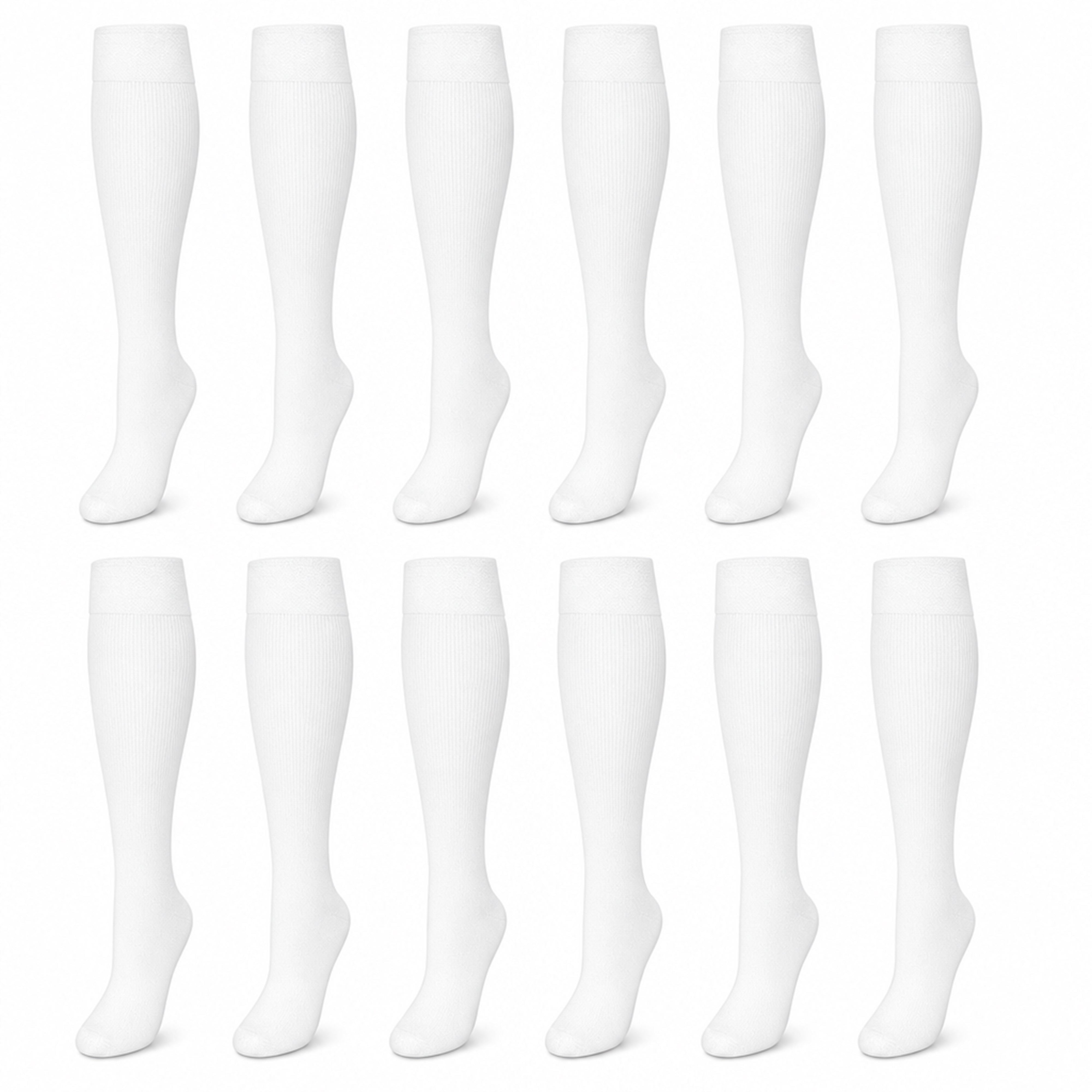 Girls' Long School Socks 12 Pairs Cotton Rich Sculpted Heels And Toes