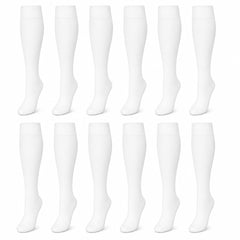 Girls' Long School Socks 12 Pairs Cotton Rich Sculpted Heels And Toes