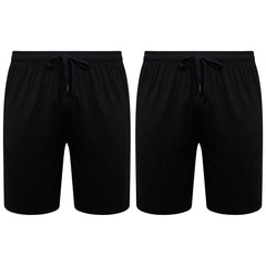 Men's Cotton Lounge Shorts Stretchable 2 Pack Black Navy Grey Durable