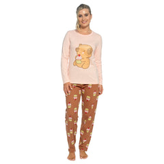 Women's Cotton Pyjama Set With Elasticated Patterned Bottoms