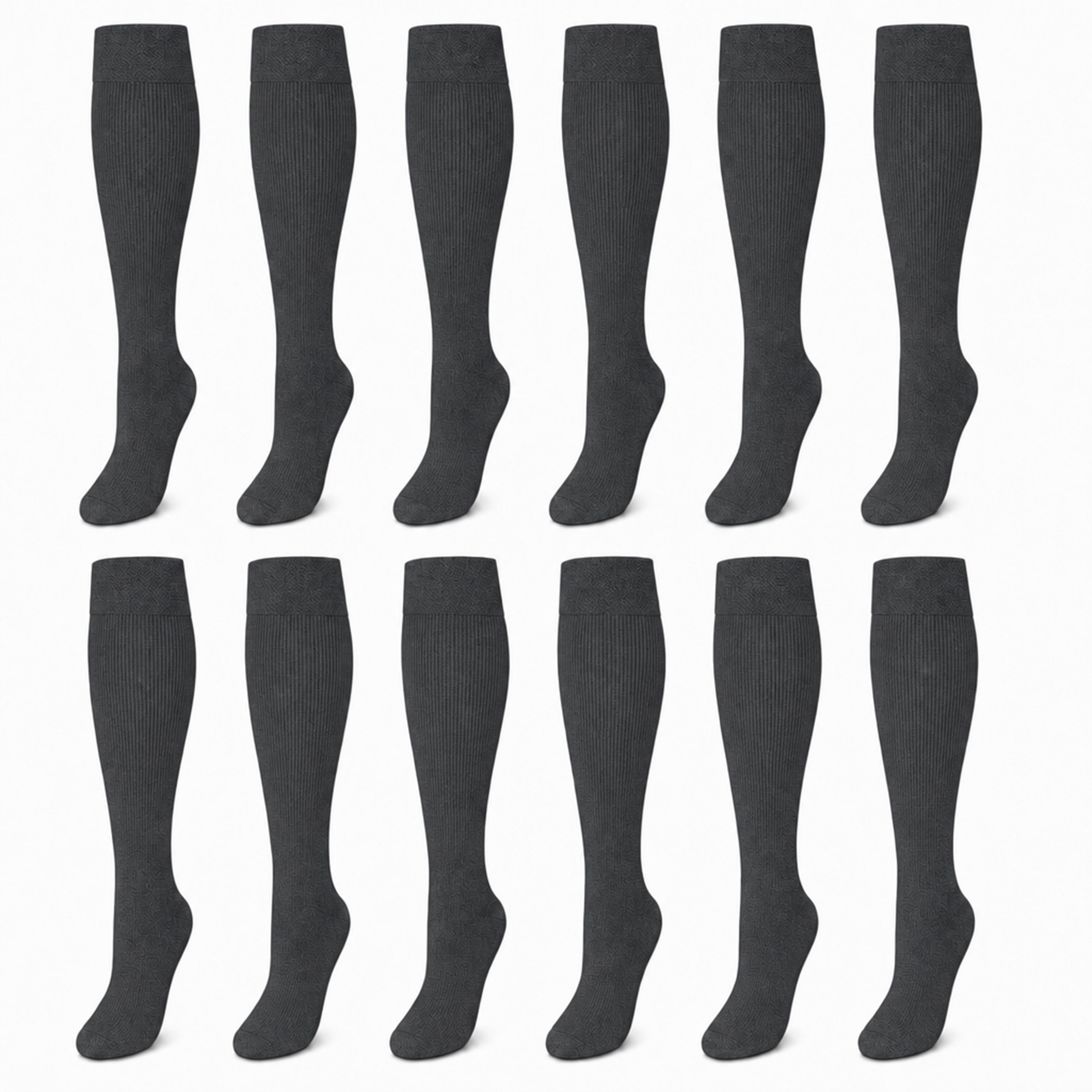 Girls' Long School Socks 12 Pairs Cotton Rich Sculpted Heels And Toes