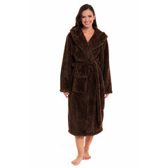 Women's Fleece Hooded Robe Snuggle Touch Velvet-Soft Loungewear