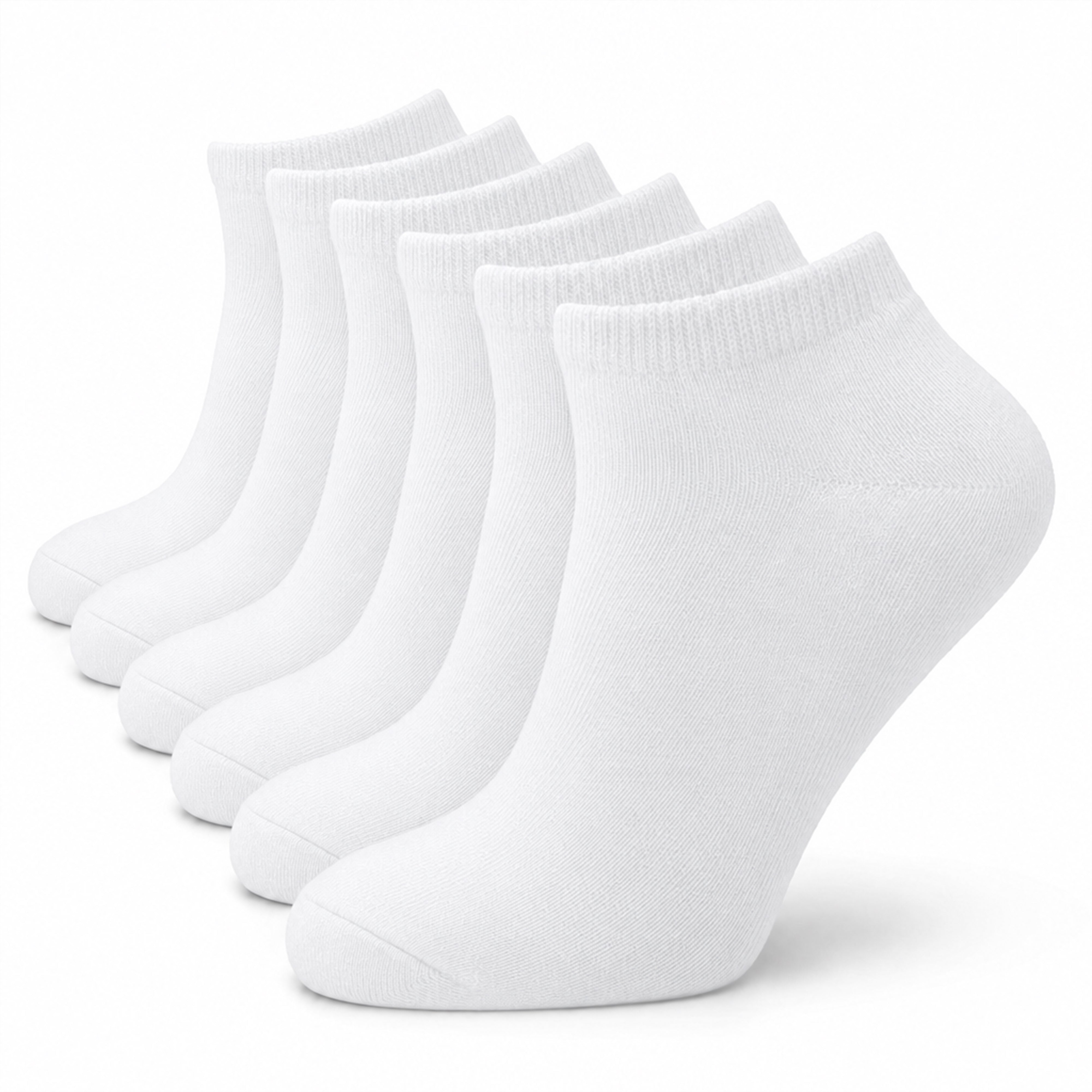 Men's Trainer Socks 6 Pairs Lightweight Cotton Blend Ankle With Arch Support