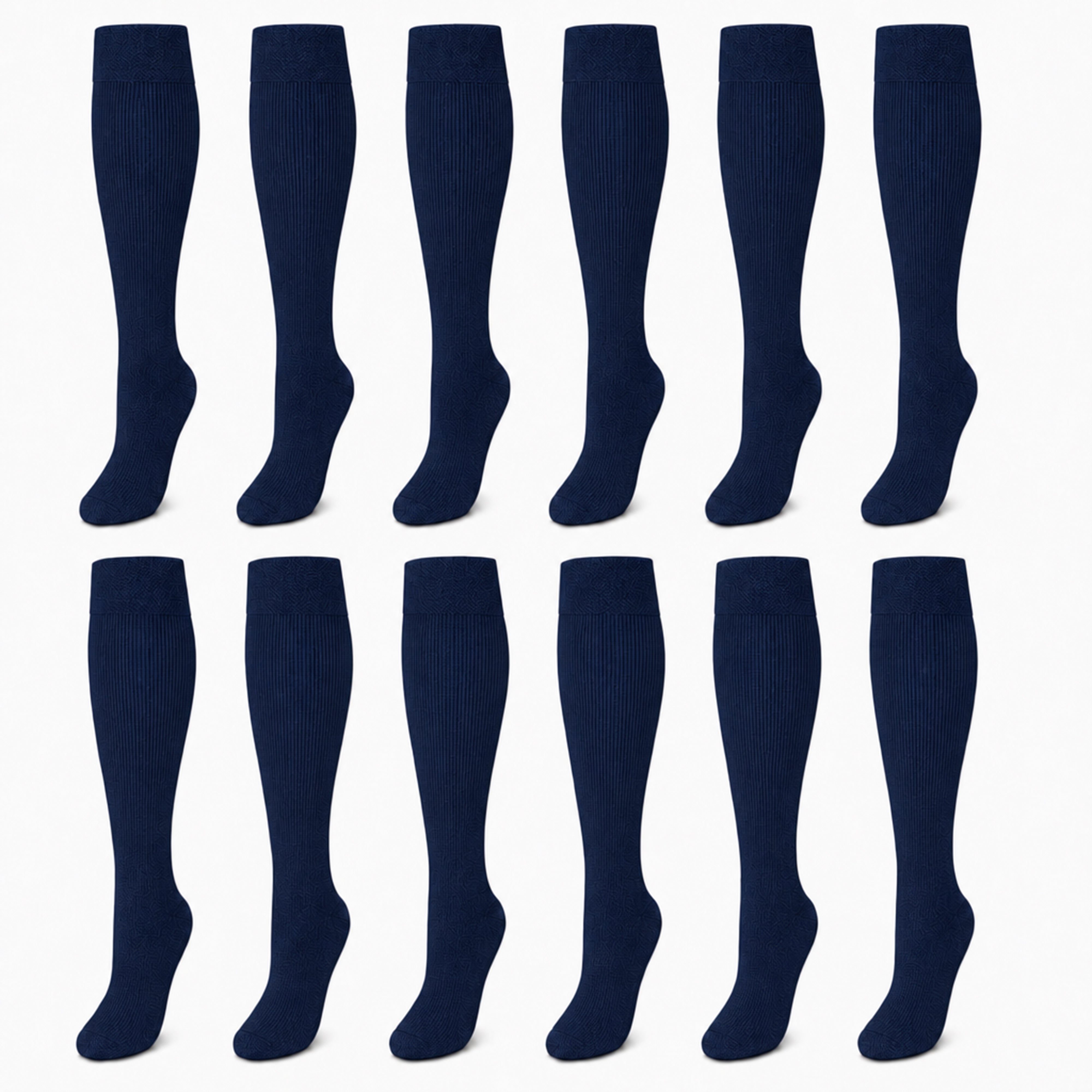 Girls' Long School Socks 12 Pairs Cotton Rich Sculpted Heels And Toes