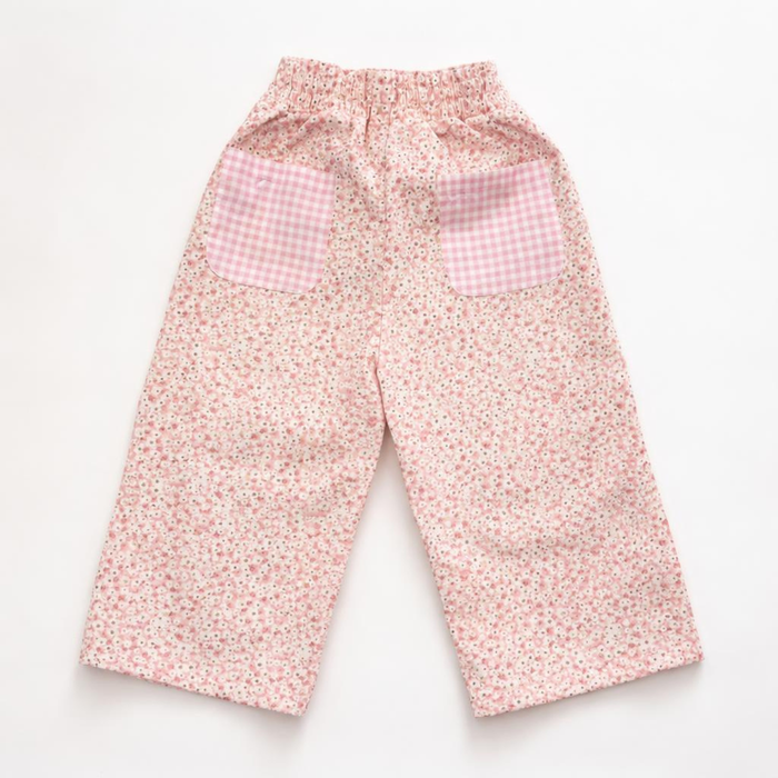White Daisy Girls' Rocket Pocket Floral Trousers, Gingham Pockets