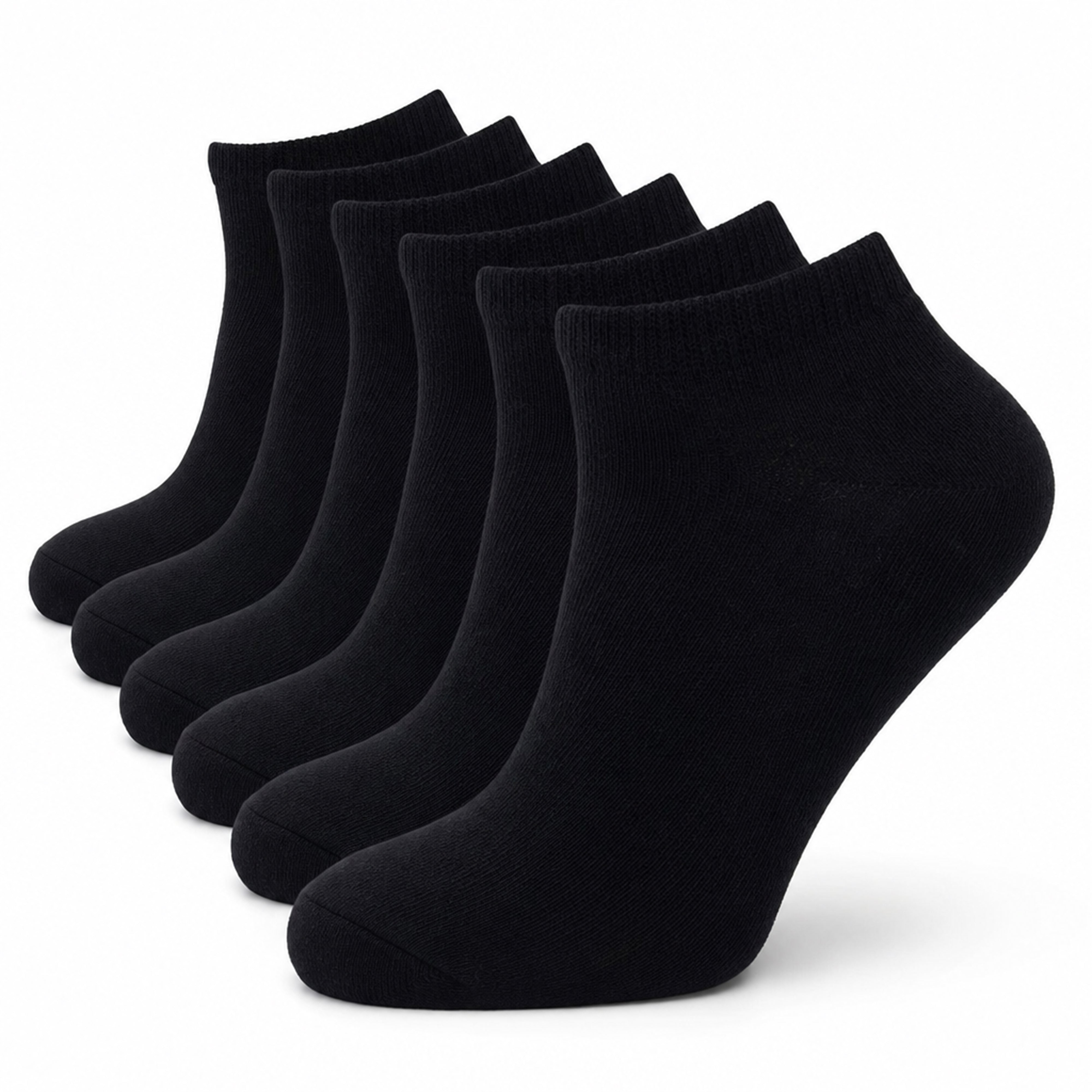 Men's Trainer Socks 6 Pairs Lightweight Cotton Blend Ankle With Arch Support