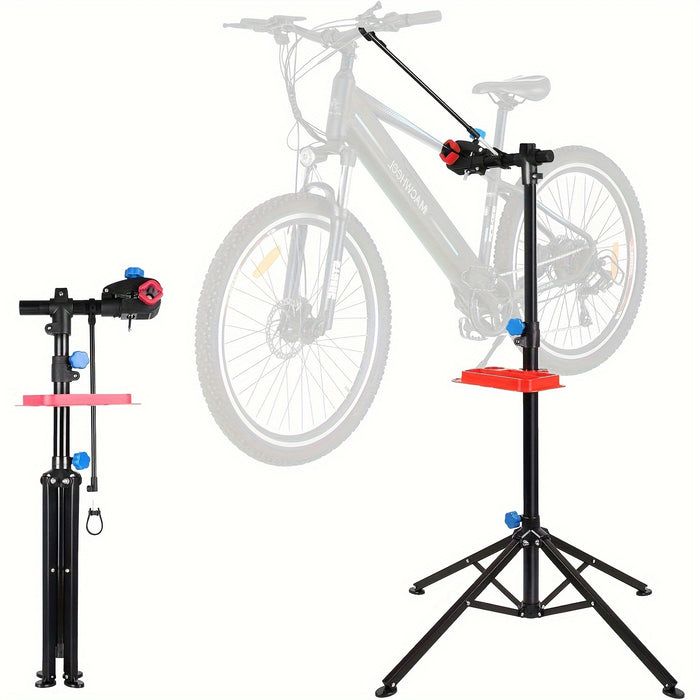 LIFERUN Adjustable Bike Repair Stand, 360° Rotating Clamp & Tool Holder