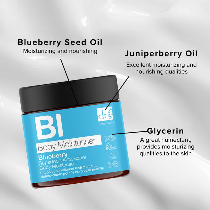 Blueberry Superfood Antioxidant Body Moisturiser 60ml, image 2