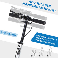 HOMCOM Foldable Kick Scooter – Adjustable Height, Double Suspension & Dual Brakes