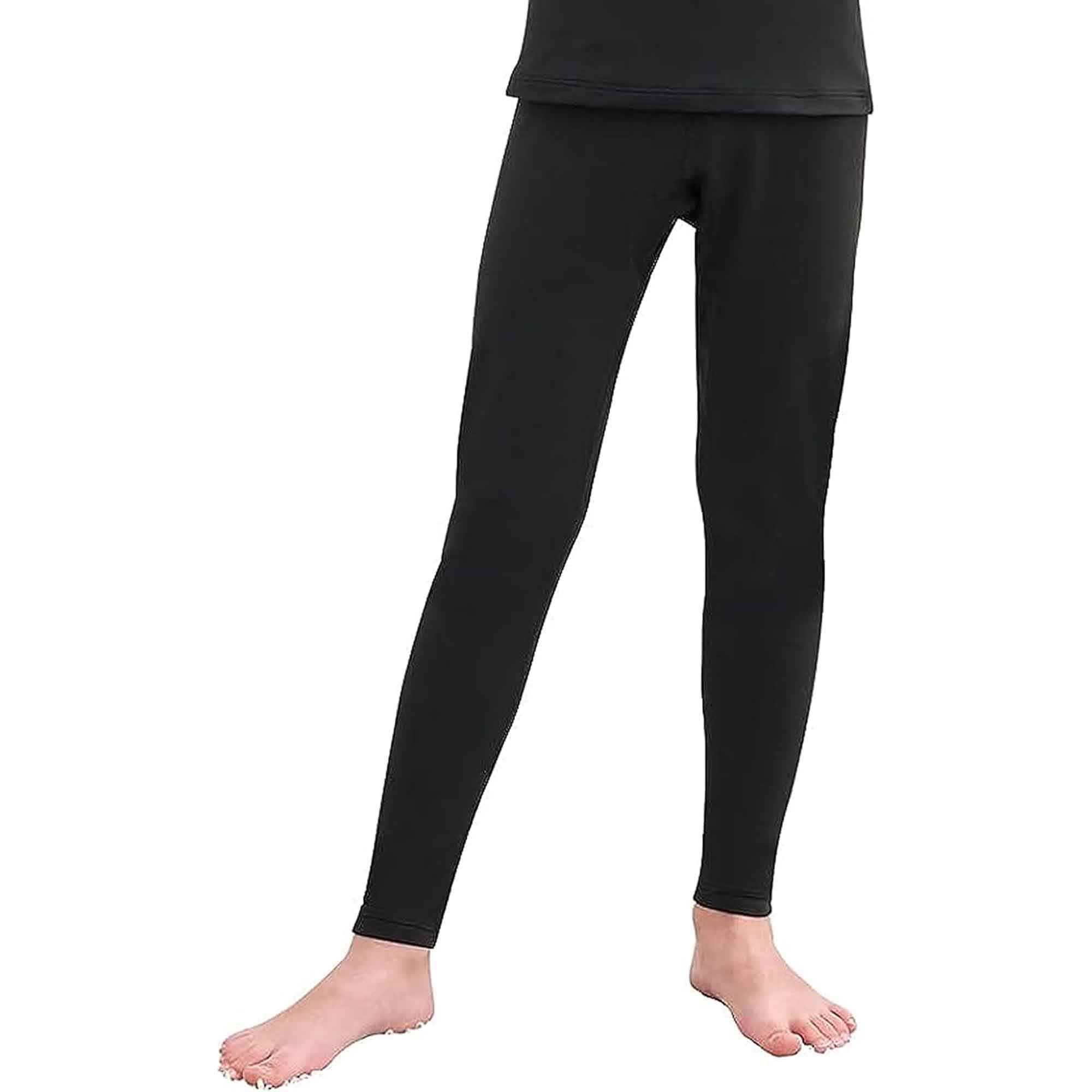Boys' Long Johns 2 Pack Black Baselayer For School Camping And Skiing