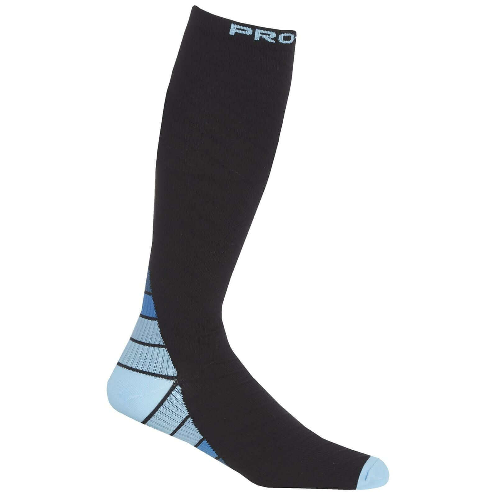 Men's Long Compression Socks 2 Pack Breathable Anti-Crimp Design Black