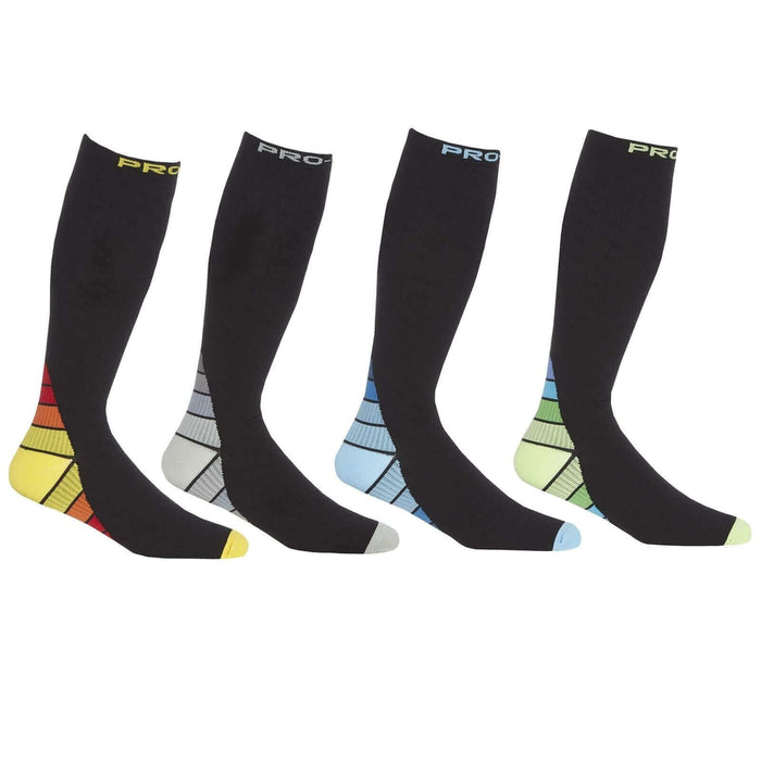 Men's Long Compression Socks 2 Pack Breathable Anti-Crimp Design Black