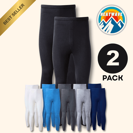 Men's Long Johns 2 Pack – 0.45 Tog Thermal Base Layer, S–XXL
