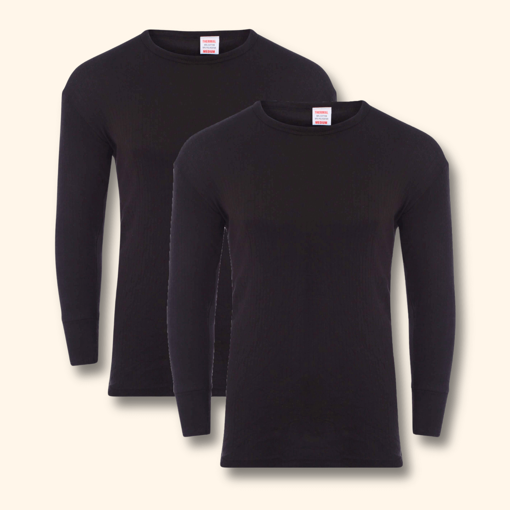 Men's Thermal Long Sleeve Top 2 Pack – Brushed Base Layer, S–XXL