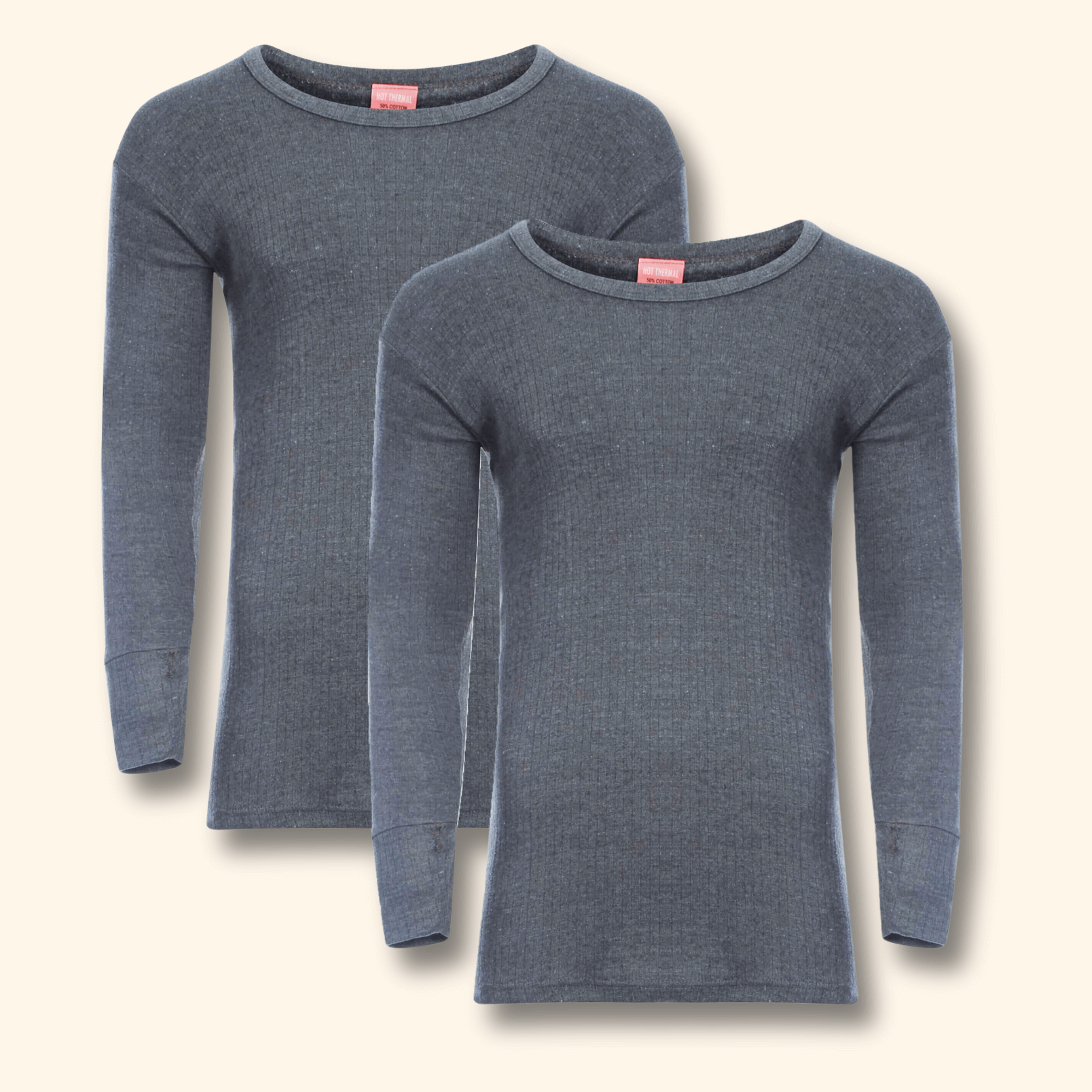 Men's Thermal Long Sleeve Top 2 Pack – Brushed Base Layer, S–XXL