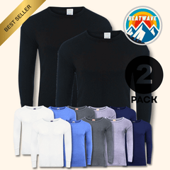 Men's Thermal Long Sleeve Top 2 Pack – Brushed Base Layer, S–XXL