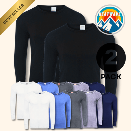 Men's Thermal Long Sleeve Top 2 Pack – Brushed Base Layer, S–XXL