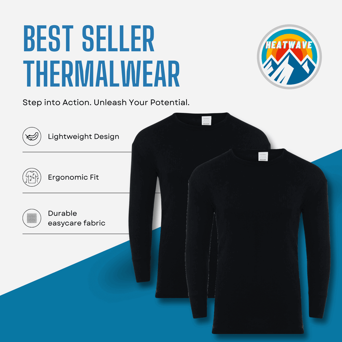 Men's Thermal Underwear Set 2 Pack, Long Sleeve Top & Long Johns, S, XXL, image 2