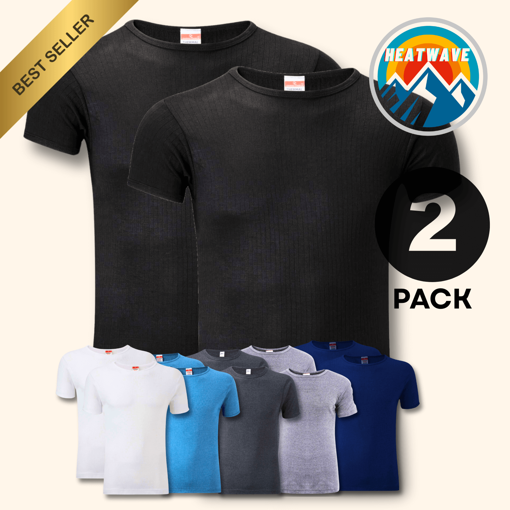 Men's Thermal T-Shirt 2 Pack – Brushed Base Layer, S–XXL
