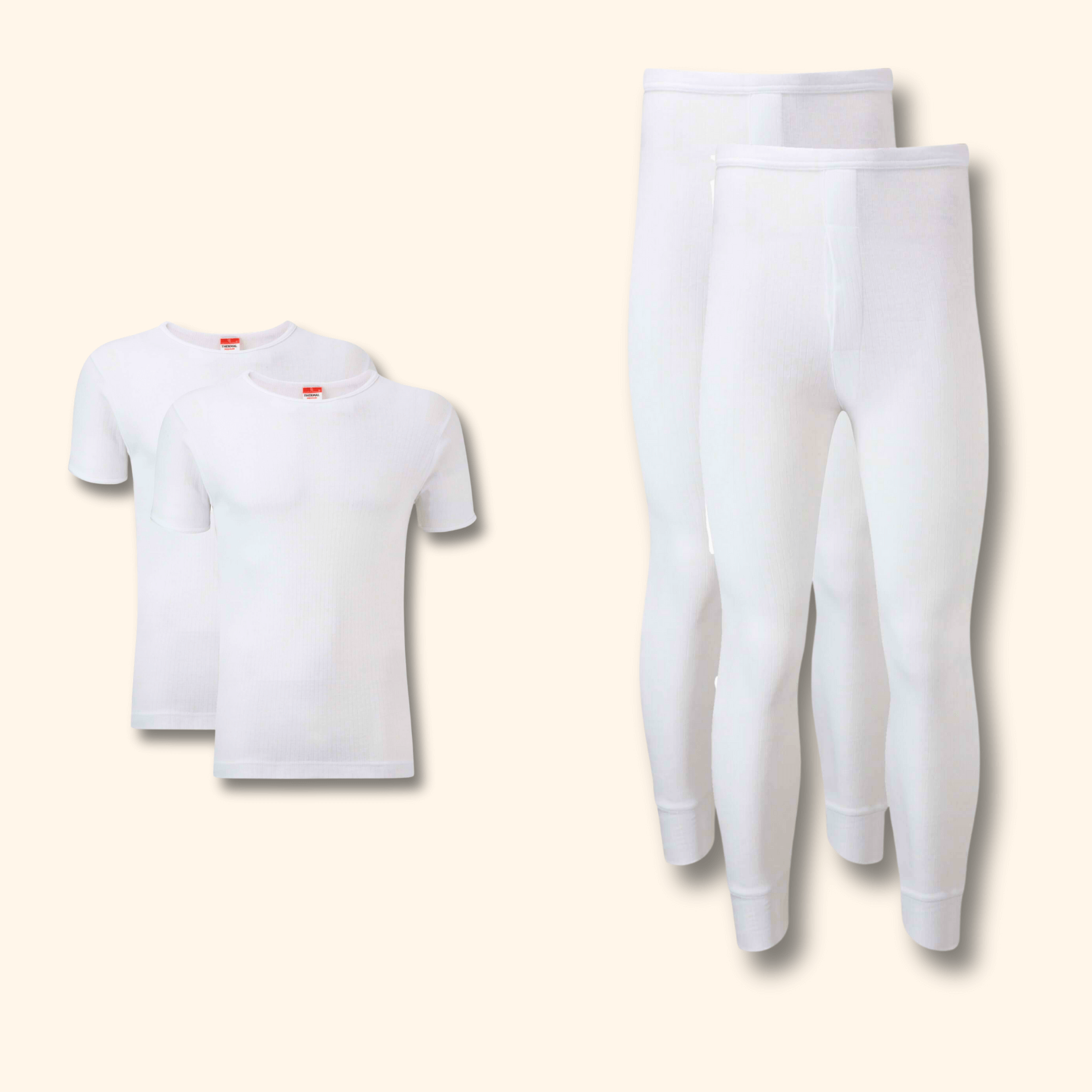 Men's Thermal Underwear Set 2 Pack – T-Shirt & Long Johns, S–XXL