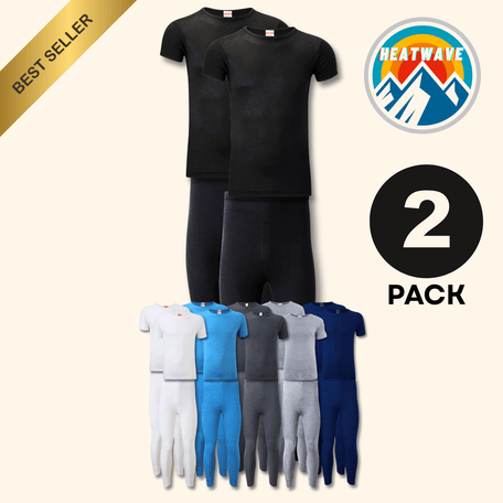 Men's Thermal Underwear Set 2 Pack – T-Shirt & Long Johns, S–XXL