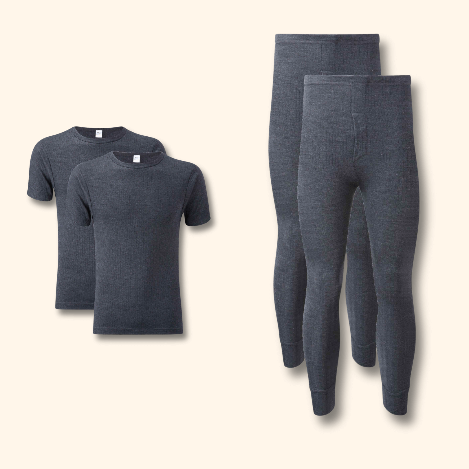 Men's Thermal Underwear Set 2 Pack – T-Shirt & Long Johns, S–XXL