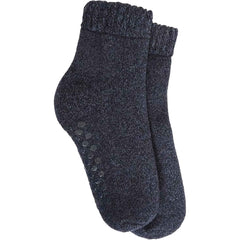 Men's Merino Wool Slipper Socks With Non Slip Grips Tall Fleece Lined 2 Pairs