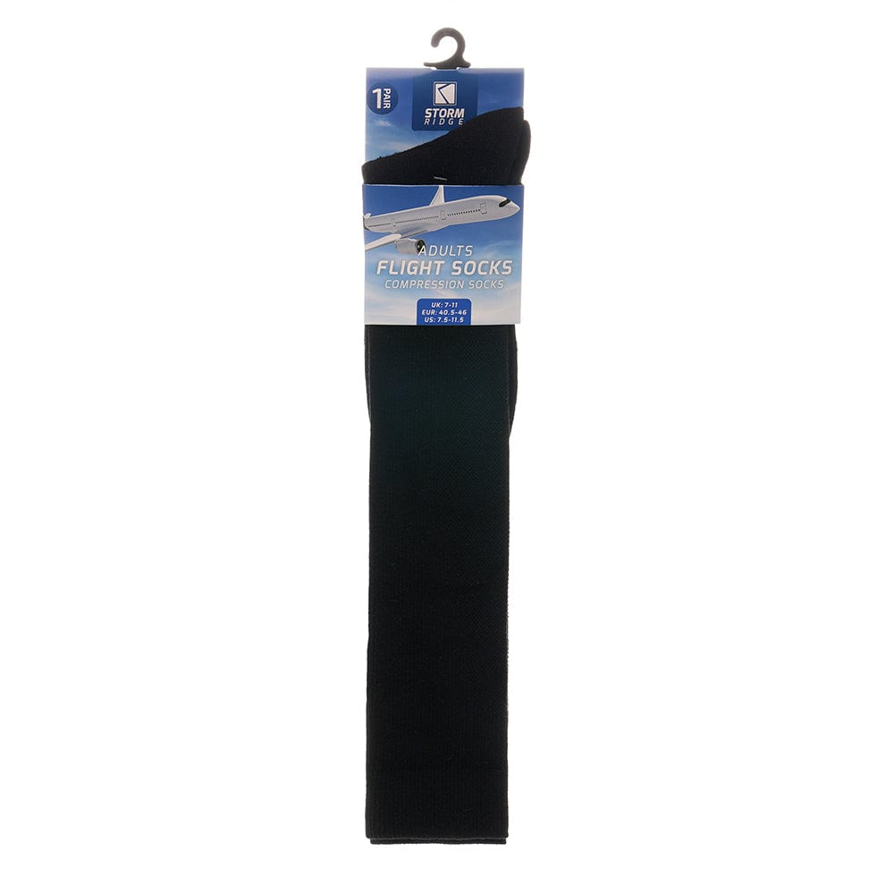 Travel Compression Socks 2 Pairs Unisex Knee-High Black Breathable Flight