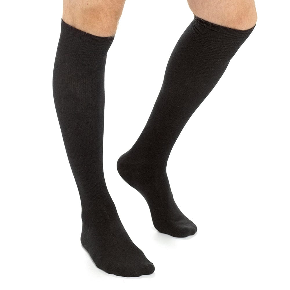 Travel Compression Socks 2 Pairs Unisex Knee-High Black Breathable Flight