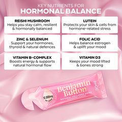 Benjamin Button 12,000mg Marine Collagen Drink – Strawberry – 14 Liquid Sachets