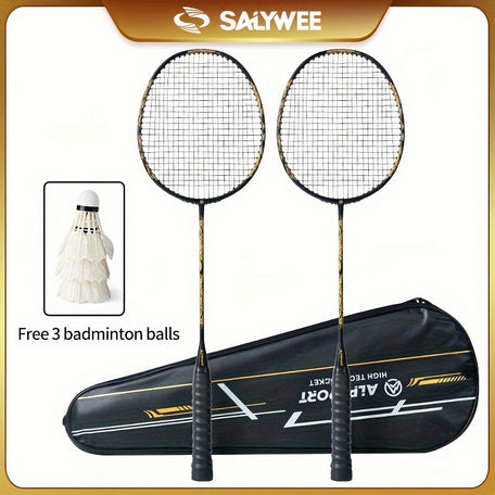 SALYWEE Ultra-Light Carbon Fiber Badminton Racket – 4U Professional Competition Racket
