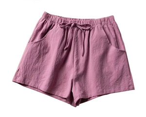 Women's Cotton Linen High-Waist Shorts – Breathable Casual Summer Wear