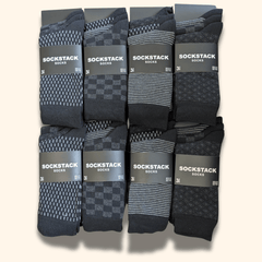 24 Pairs Men's Cotton Colourful Heel Toe Black Argyle Diamond Easycare