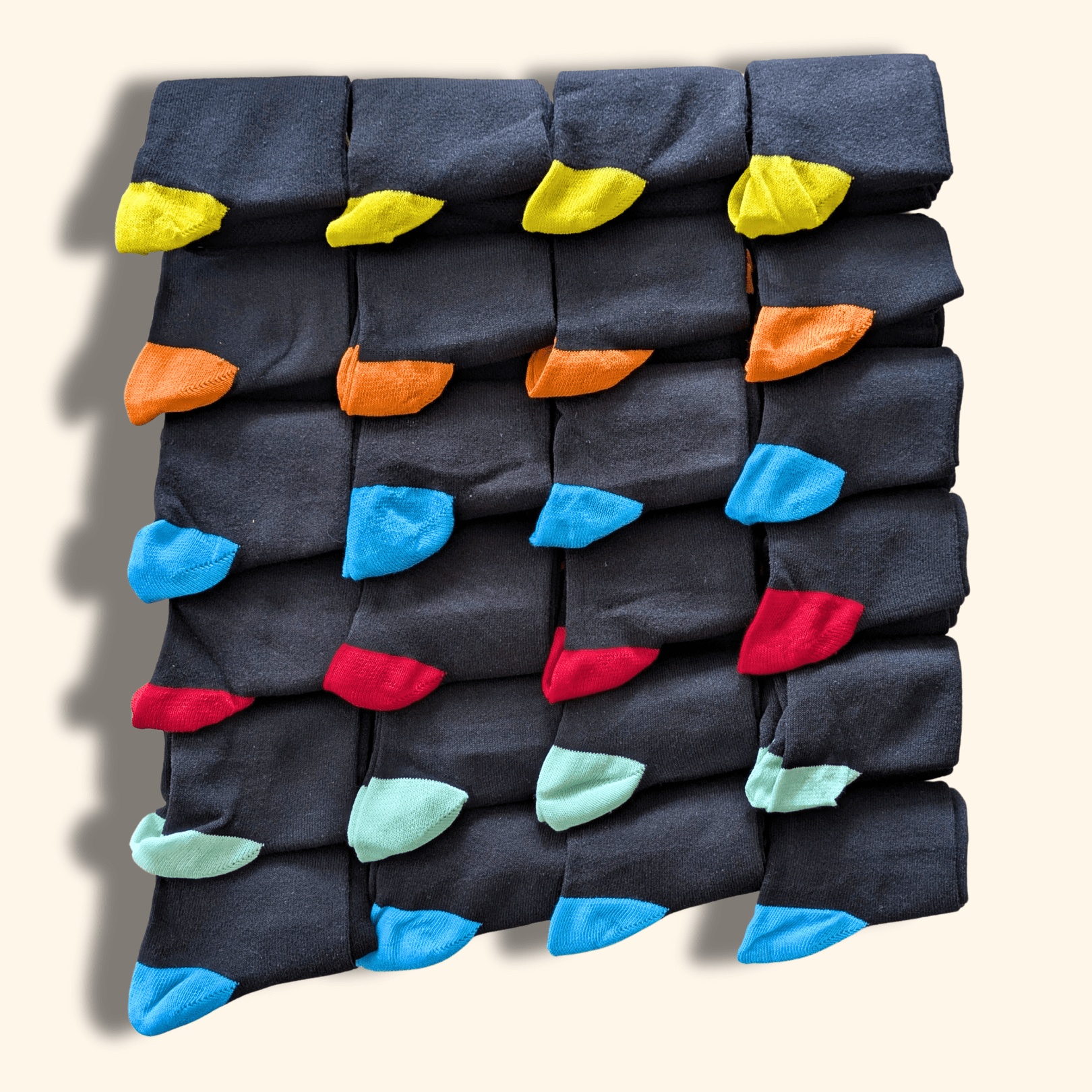 24 Pairs Men's Cotton Colourful Heel Toe Black Argyle Diamond Easycare