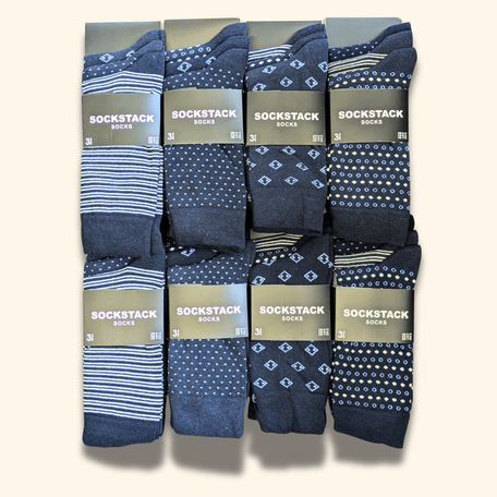 24 Pairs Men's Cotton Colourful Heel Toe Black Argyle Diamond Easycare