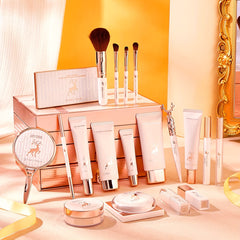 20-Piece True Love Deer Makeup Gift Set – Nude Orange & Pink Tones