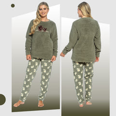 Women's Highland Cow Print Cotton Jersey Pyjama Set Long Sleeve Lounge Wear