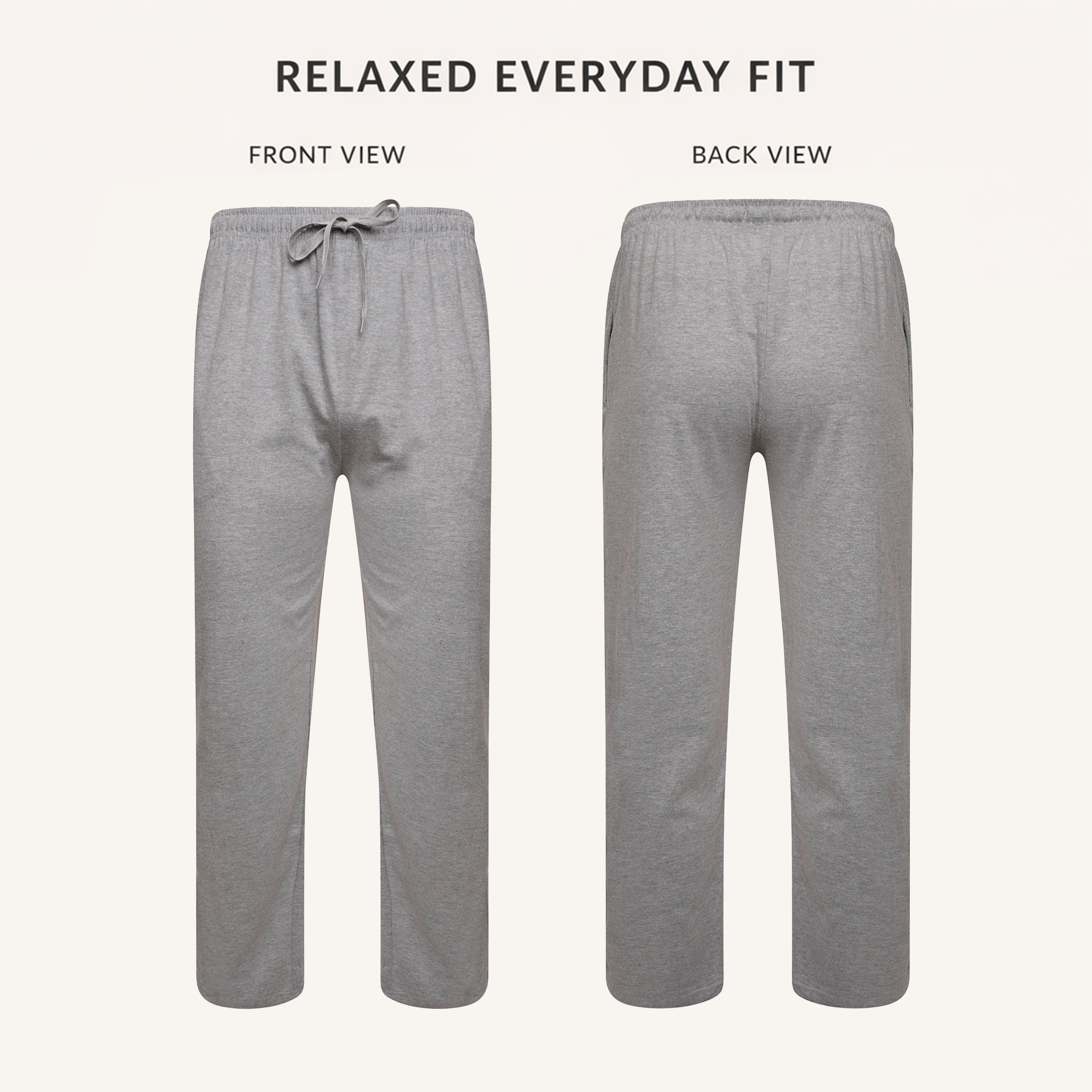 2 Pack Men's Cotton Lounge Bottoms Stretchable PJ Pants Durable Cosy