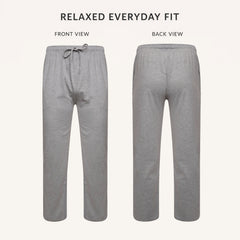 2 Pack Men's Cotton Lounge Bottoms Stretchable PJ Pants Durable Cosy
