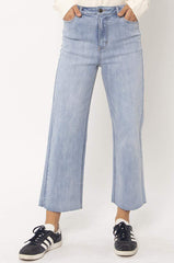 Sisstrevolution Women's Kellyn Cropped Wide Leg Jeans, Stretch Denim