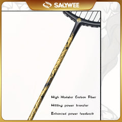 SALYWEE Ultra-Light Carbon Fiber Badminton Racket – 4U Professional Competition Racket