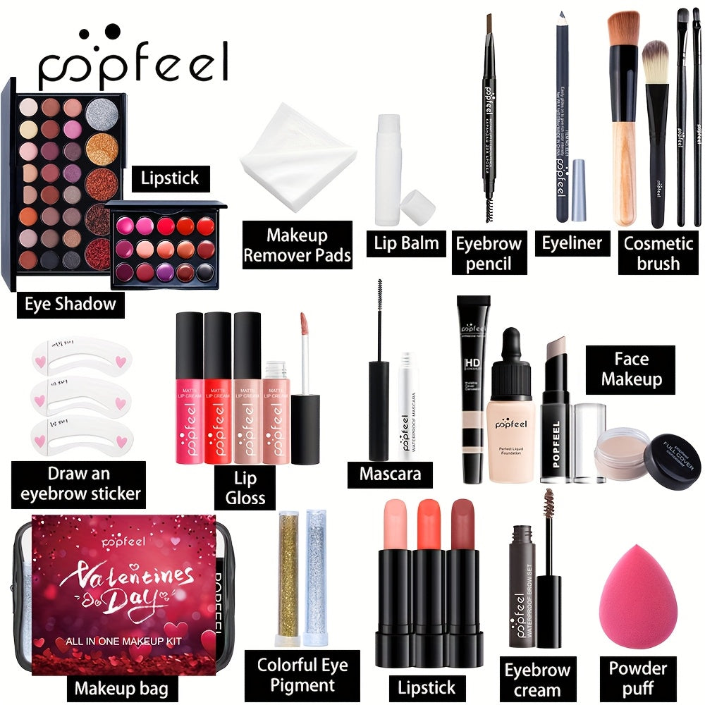 POPFEEL Valentine’s Day Makeup Gift Set – All-in-One Beauty Collection
