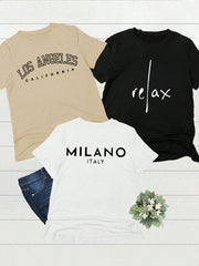 3-Pack Teen Girls' City Graphic T-Shirts – Trendy & Casual