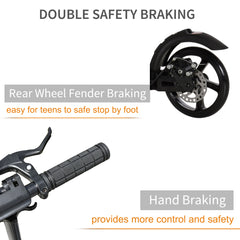 HOMCOM Folding Kick Scooter – Dual Brake, Dual Suspension & Adjustable Handlebar