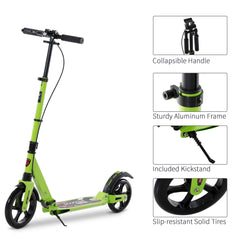 HOMCOM Folding Kick Scooter – Dual Brake, Dual Suspension & Adjustable Handlebar