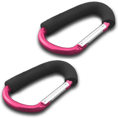 Large Buggy Clips 2 Pack – Pink, Pram Hooks for Shopping Bags