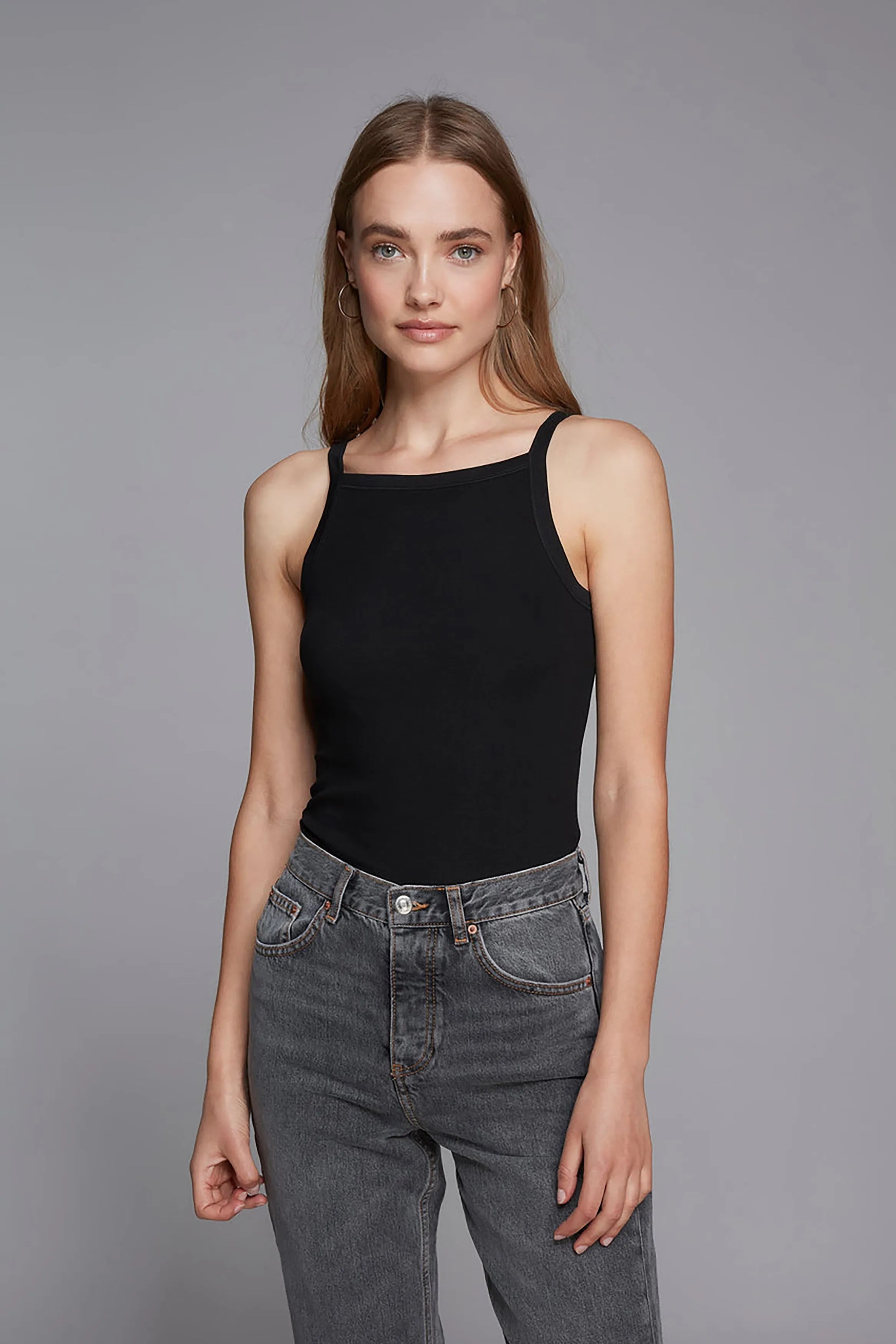 Women's High Neck Tank Top – Ribbed TENCEL Lyocell, UK 8-16