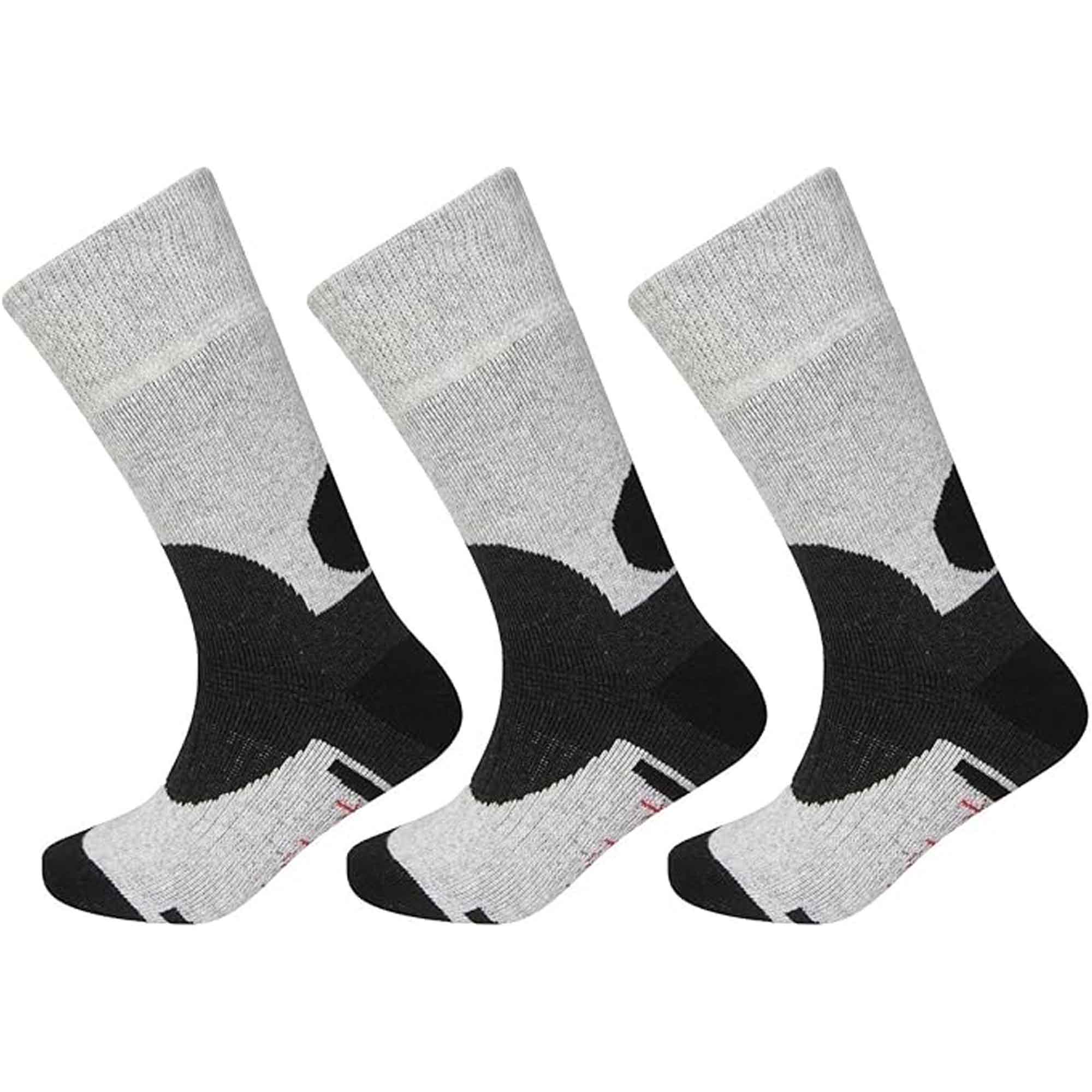 Men's Wool Hiking Socks 3 Pack Reinforced Heel Toe Cushioned Arch Support