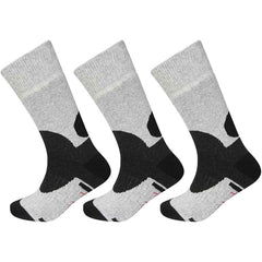 Men's Wool Hiking Socks 3 Pack Reinforced Heel Toe Cushioned Arch Support