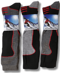 Men's 3 Pack Long Thermal Ski Socks Knee High Moisture Wicking Cushioned